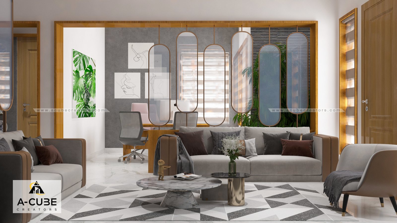 Portfolio nidhin livingroom and office room